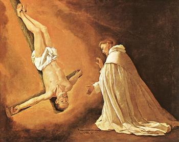 Francisco De Zurbaran : The Apparition of Apostle St Peter to St Peter of Nolasco